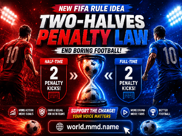 New FIFA Rule Idea: The Two-Halves Penalty Law to End Boring Football